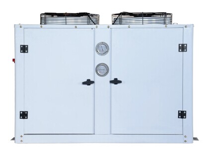 Box type condensing unit with U-shaped condenser