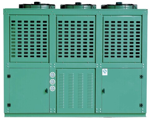 Box type condensing unit with V condenser